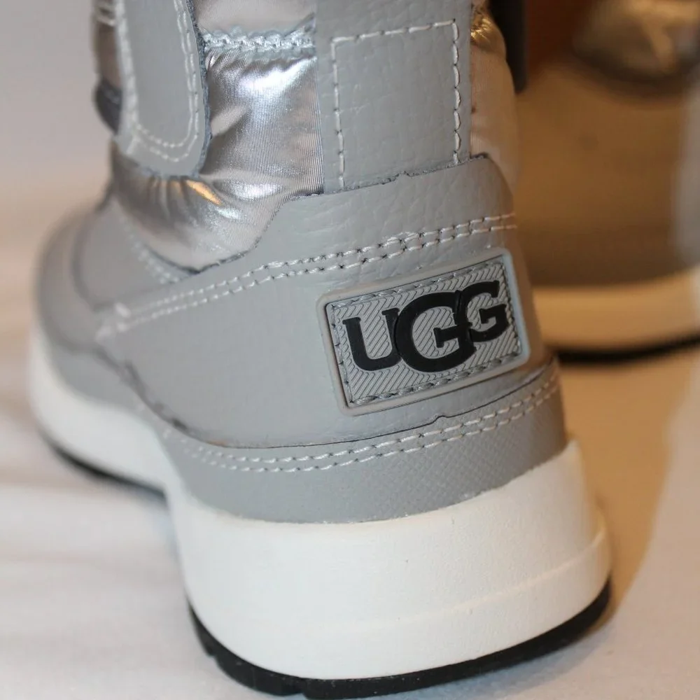 NIB UGG TODDLER GIRLS BOYS LEATHER PUFFER WATERPROOF‎ WINTER BOOTS GRAY BLACK